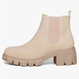 Beige Ankle Chelsea Boots